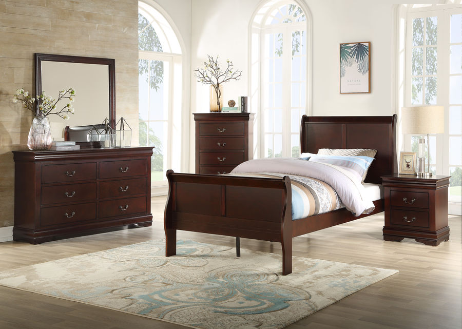 Cherry Louie Sleigh Bed