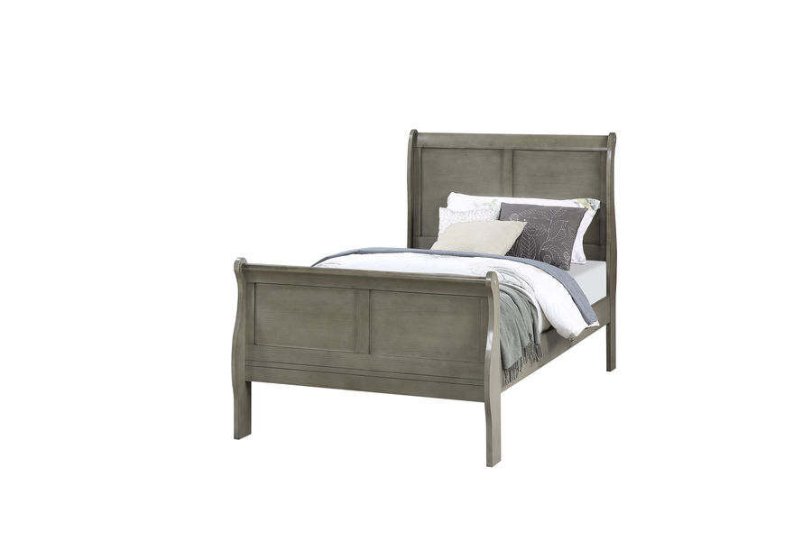 Grey Louie Sleigh Bed